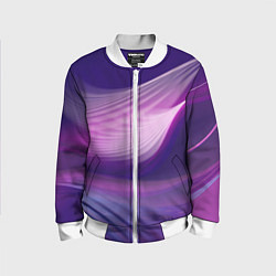 Бомбер детский Фиолетовые Волны, цвет: 3D-белый