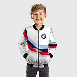 Бомбер детский BMW БМВ WHITE, цвет: 3D-черный — фото 2