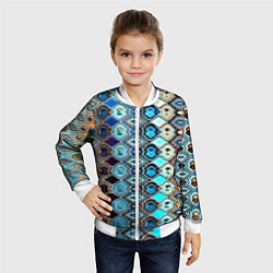 Бомбер детский Psychedelic mosaica, цвет: 3D-белый — фото 2