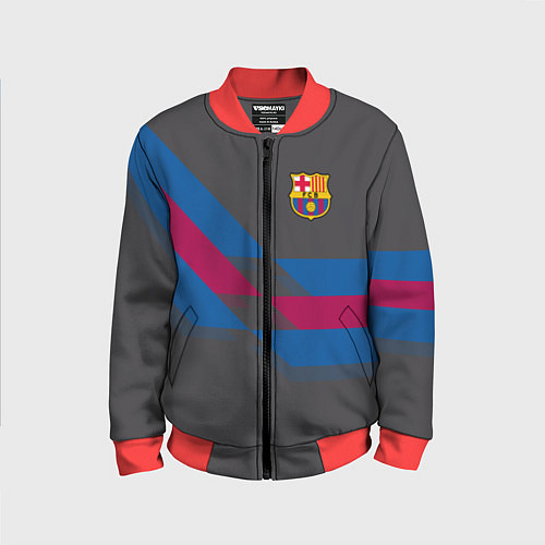 Детский бомбер Barcelona FC: Dark style / 3D-Красный – фото 1