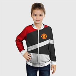Бомбер детский FC Manchester United: Sport Geometry, цвет: 3D-белый — фото 2