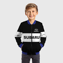 Бомбер детский Subaru: Black Sport, цвет: 3D-синий — фото 2