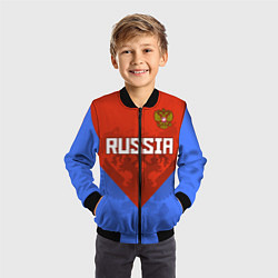 Бомбер детский Russia Red & Blue, цвет: 3D-черный — фото 2