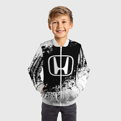 Бомбер детский Honda: Black Spray, цвет: 3D-белый — фото 2