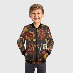 Бомбер детский Шашлычное раздолье, цвет: 3D-черный — фото 2