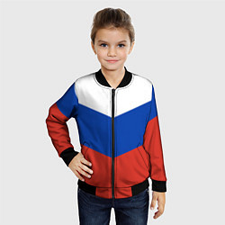 Бомбер детский Российский триколор, цвет: 3D-черный — фото 2
