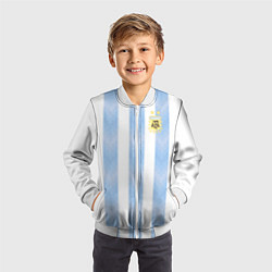 Бомбер детский Сборная Аргентины, цвет: 3D-белый — фото 2