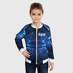 Бомбер детский Mass Effect: Blue Armor N7, цвет: 3D-белый — фото 2