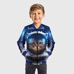 Бомбер детский Кот-космонавт, цвет: 3D-синий — фото 2