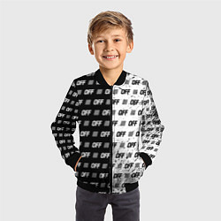 Бомбер детский Off-White: Black & White, цвет: 3D-черный — фото 2