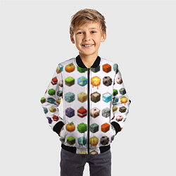 Бомбер детский Minecraft Cubes, цвет: 3D-черный — фото 2