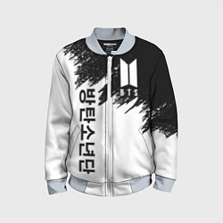 Бомбер детский BTS: White & Black, цвет: 3D-серый