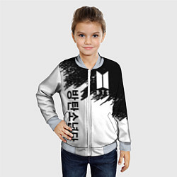 Бомбер детский BTS: White & Black, цвет: 3D-серый — фото 2