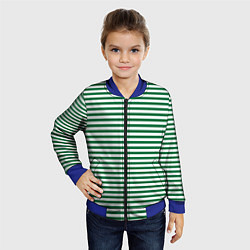 Бомбер детский Тельняшка пограничных войск, цвет: 3D-синий — фото 2