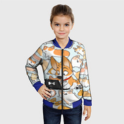 Бомбер детский Корги, цвет: 3D-синий — фото 2