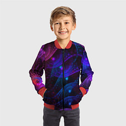 Бомбер детский NEON FRACTAL, цвет: 3D-красный — фото 2
