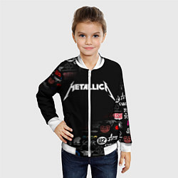 Бомбер детский Metallica, цвет: 3D-белый — фото 2
