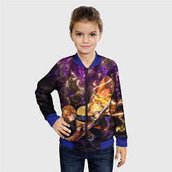 Бомбер детский KIMETSU NO YAIBA, цвет: 3D-синий — фото 2