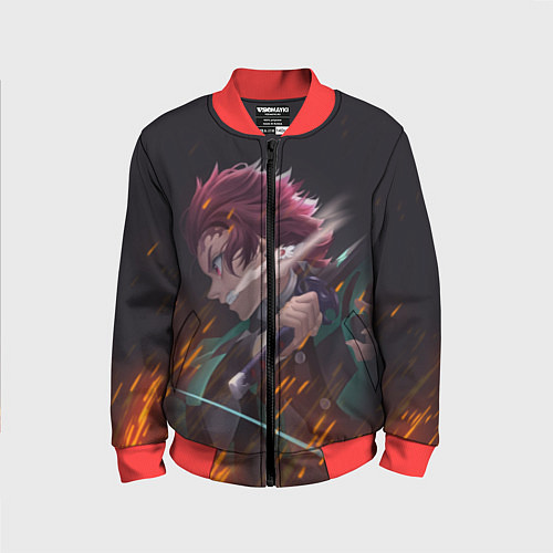 Детский бомбер KIMETSU NO YAIBA / 3D-Красный – фото 1