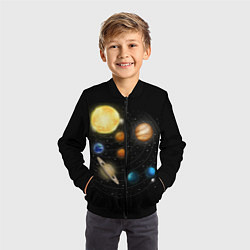 Бомбер детский Солнечная Система, цвет: 3D-черный — фото 2