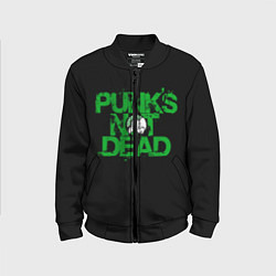 Бомбер детский Punks Not Dead, цвет: 3D-черный