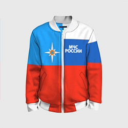 Бомбер детский Флаг МЧС России, цвет: 3D-белый