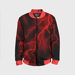 Бомбер детский МОЛНИЯ RED NEON, цвет: 3D-красный