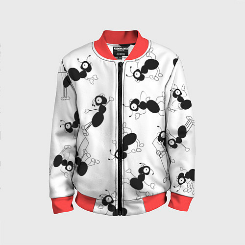 Детский бомбер Муравьи / 3D-Красный – фото 1