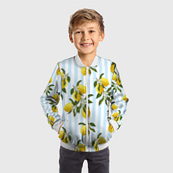 Бомбер детский Лимоны, цвет: 3D-белый — фото 2