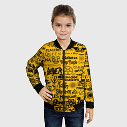 Бомбер детский ЛОГОТИПЫ РОК ГРУПП, цвет: 3D-черный — фото 2