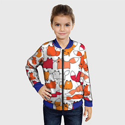 Бомбер детский Милые лисы, цвет: 3D-синий — фото 2