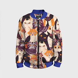 Бомбер детский КОТИКИ, цвет: 3D-синий