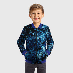 Бомбер детский Абстракция жидкость, цвет: 3D-синий — фото 2