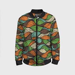 Бомбер детский Абстрактные волны, цвет: 3D-черный