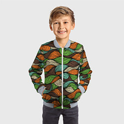 Бомбер детский Абстрактные волны, цвет: 3D-серый — фото 2