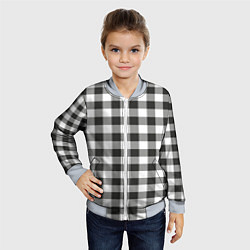 Бомбер детский Черно-белая клетка, цвет: 3D-серый — фото 2