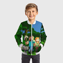 Бомбер детский Minecraft, цвет: 3D-белый — фото 2
