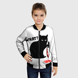 Бомбер детский What Cat, цвет: 3D-черный — фото 2