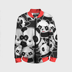 Бомбер детский Смешные панды, цвет: 3D-красный