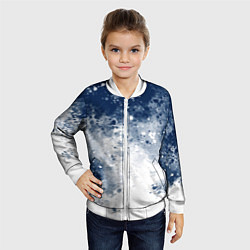 Бомбер детский Чернильные капли, цвет: 3D-белый — фото 2