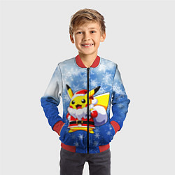 Бомбер детский НОВОГОДНИЙ ПИКАЧУ, цвет: 3D-красный — фото 2