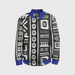 Бомбер детский Этнический узор, цвет: 3D-синий
