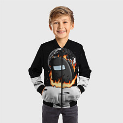 Бомбер детский Among Us fire, цвет: 3D-черный — фото 2