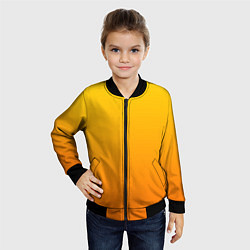 Бомбер детский Оранжевый градиент, цвет: 3D-черный — фото 2