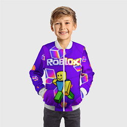 Бомбер детский ROBLOX КУБЫ, цвет: 3D-белый — фото 2