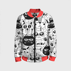 Бомбер детский Кошки, цвет: 3D-красный