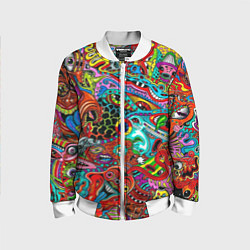 Бомбер детский Яркая абстракция bright abstraction, цвет: 3D-белый