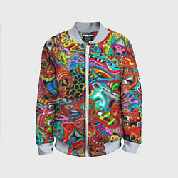 Бомбер детский Яркая абстракция bright abstraction, цвет: 3D-серый
