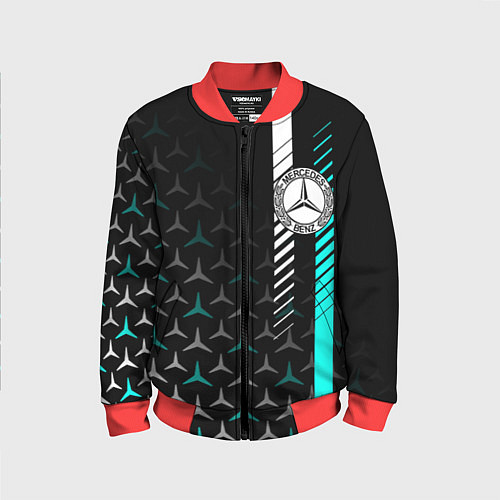 Детский бомбер МЕРСЕДЕС AQUA BLACK GRADIENT / 3D-Красный – фото 1