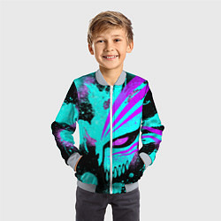 Бомбер детский БЛИЧ МАСКА ПУСТОГО НЕОН, цвет: 3D-серый — фото 2